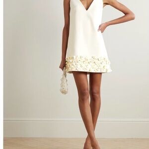 Elegant Cream Sleeveless Dress